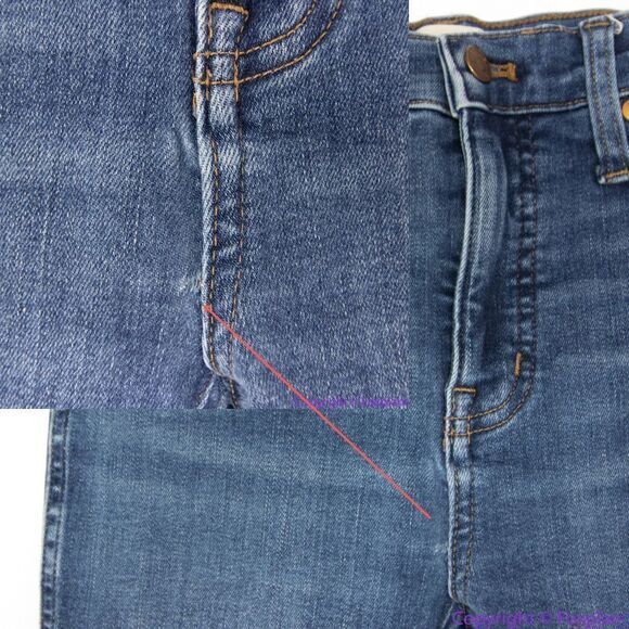 Madewell women's 10" High-Rise Skinny Jeans in Bradshaw‎ Wash, size 23 - Picture 12 of 16